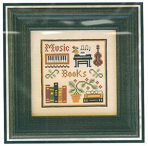 Music & Books (Simple Sampler)-Little House Needleworks-