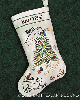 Britty Kitty Christmas Stocking-Brittercup Designs-