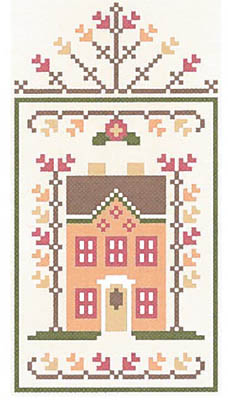 Fall Festival #4-Orange Cottage (w/ thread)-Country Cottage Needleworks-