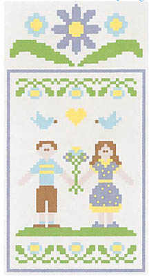 Spring Social #4-Lovebird Couple (w/ thread)-Country Cottage Needleworks-