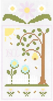 Spring Social #5-Honeybee Garden (w/ thread)-Country Cottage Needleworks-