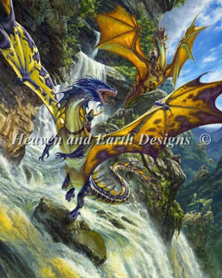 Waterfall Dragons-Heaven And Earth Designs-