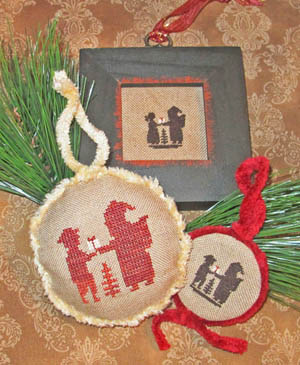 Santa & Children Silhouettes-Homespun Elegance-