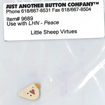 Little Sheep Virtues 3-Peace Button (9689)-Just Another Button Company-