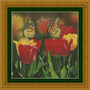 Tulips & Monarch Butterflies-Kustom Krafts-