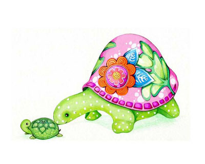 Mom And Baby Turtle-Heaven And Earth Designs-