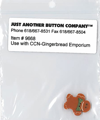 Santa's Village 10-Gingerbread Emp. Btn Pk (9668.G)-Just Another Button Company-