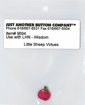 Little Sheep Virtues 8-Wisdom Button (9694.G)-Just Another Button Company-