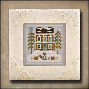 Frosty Forest #1-Raccoon Cabin-Country Cottage Needleworks-