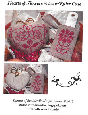 Hearts & Flowers Scissor/Ruler Case-Dames Of The Needle-