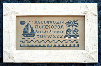 Seaside Summer Alphabet (w/ silk & buttons)-Little House Needleworks-