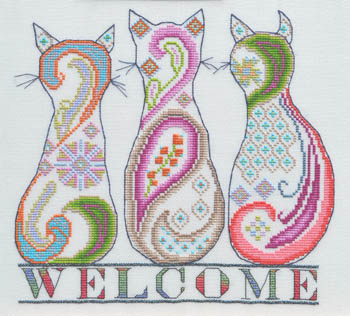 Paisley Cat Welcome-MarNic Designs-