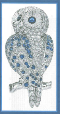 Sapphire Owl (XS & Needlepoint)-Paula's Patterns-