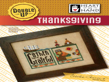 Double Up-Thanksgiving (w/ emb)-Heart In Hand Needleart-