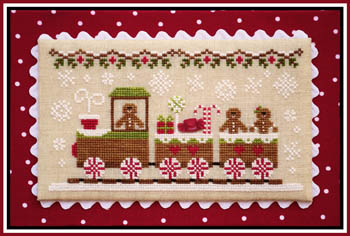 Gingerbread Village #1-Gingerbread Train-Country Cottage Needleworks-