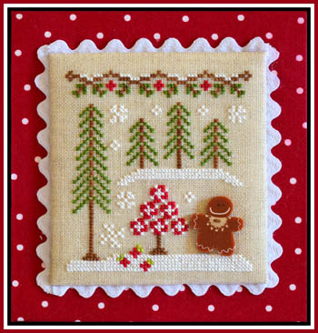 Gingerbread Village #2-Gingerbread Girl And Peppermint Tree-Country Cottage Needleworks-