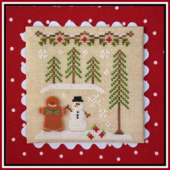 Gingerbread Village #7-Gingerbread Boy And Snowman-Country Cottage Needleworks-