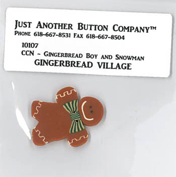 Gingerbread Village 7-Gingerbread Boy And Snowman Buttons-Just Another Button Company-