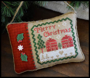 Merry Christmas Pillow-Little House Needleworks-