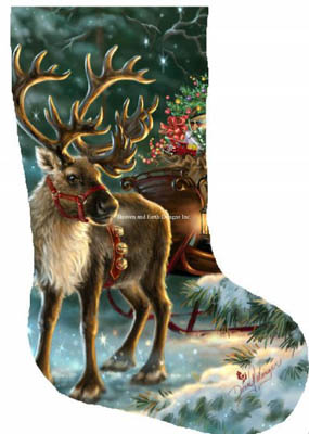 Enchanted Christma Reindeer Stocking-Heaven And Earth Designs-