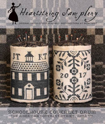 Schoolhouse Coverlet Pin Drum-Heartstring Samplery-