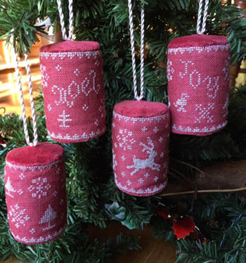 Mini Drum Christmas Ornaments-Dames Of The Needle-