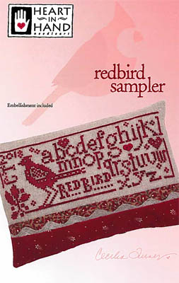 Redbird Sampler (w/ emb)-Heart In Hand Needleart-