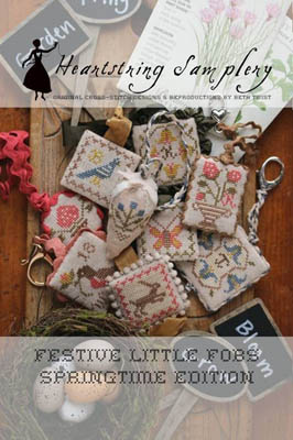 Festive Little Fobs 2-Springtime-Heartstring Samplery-