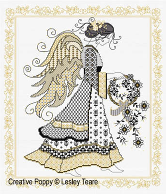 Blackwork Angel-Lesley Teare-