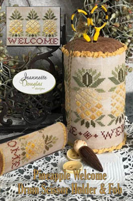 Pineapple Welcome Drums-Scissor Holder & Fob-Jeannette Douglas Designs-