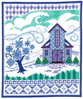 Barn With Winter Quilts-Imaginating-