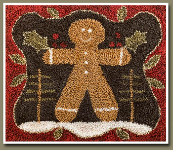 Gingerbread Man Punch Needle-Little House Needleworks-