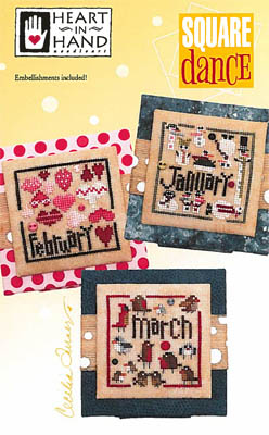 Square Dance (January-March) (w/ emb)-Heart In Hand Needleart-