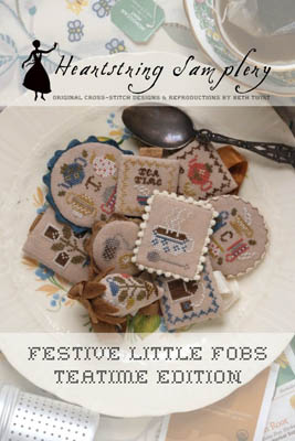 Festive Little Fobs 14-Teatime-Heartstring Samplery-