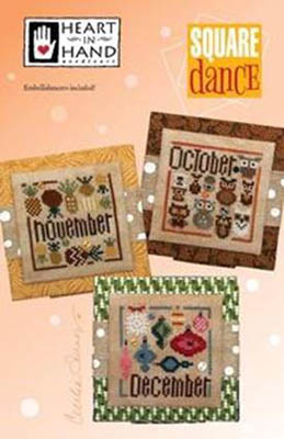 Square Dance (Oct-Dec) (w/ emb)-Heart In Hand Needleart-