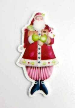 Santa Lovely Magnet (Santa w/ gifts)-Les Petites Croix De Lucie-