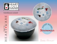 Pocket Round-Snowman-Heart In Hand Needleart-