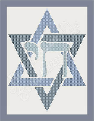 Simply Jewish Chai-Burdhouse Stitchery-