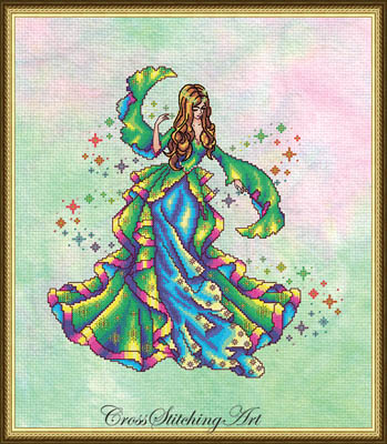 Iris, The Rainbow Maiden-Cross Stitching Art-