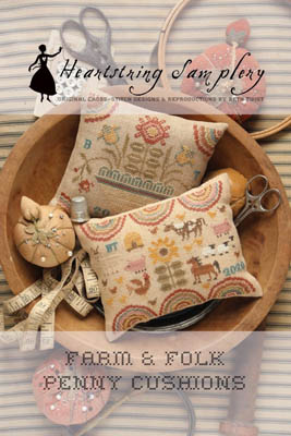 Farm & Folk Penny Cushions-Heartstring Samplery-