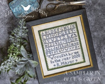 Sampler In Blue & Green-Little Robin Designs-