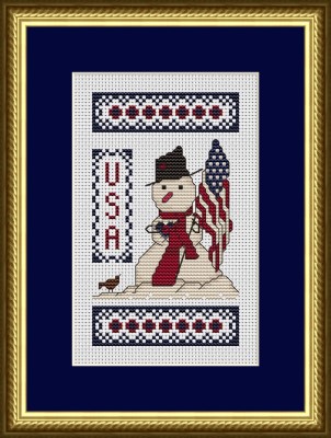 Patriotic Snowman-Happiness Is Heartmade-