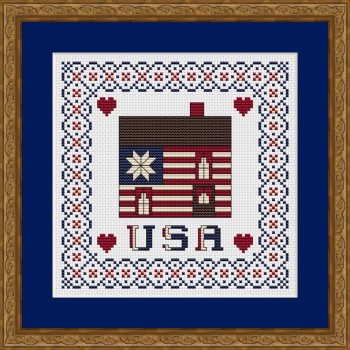 One Nation Patriotic Cabin-Happiness Is Heartmade-