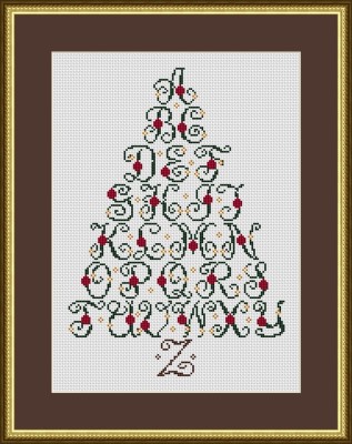 Christmas Tree Alphabet Holiday Sampler-Happiness Is Heartmade-