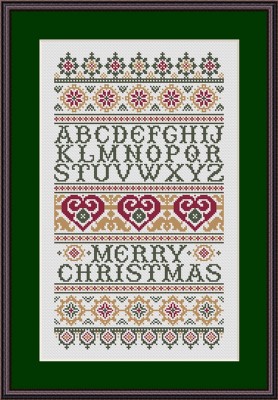 Merry Christmas Alphabet Sampler-Happiness Is Heartmade-