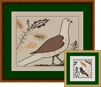 19th Century Brown Bird Sampler-Happiness Is Heartmade-