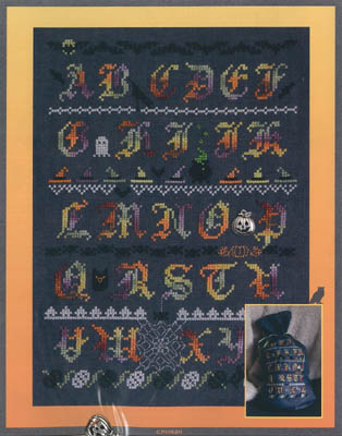 Halloween Alphabet Sampler (w/ charm)-Cotton Pixels-