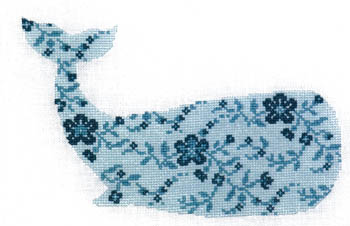 Turquoise Whale-Cotton Pixels-