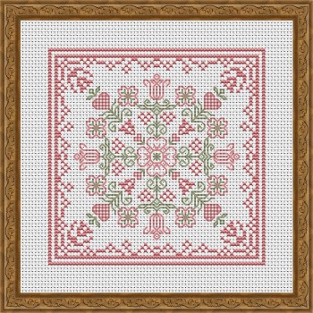 April Hearts Square With Dogwood And Tulips-Happiness Is Heartmade-