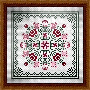 June Hearts Square With Red Roses-Happiness Is Heartmade-